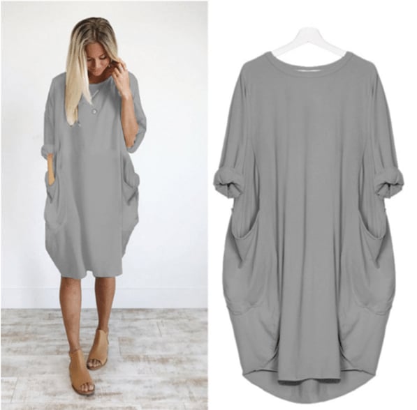 Abito Casual Ampio con Tasche per Donna