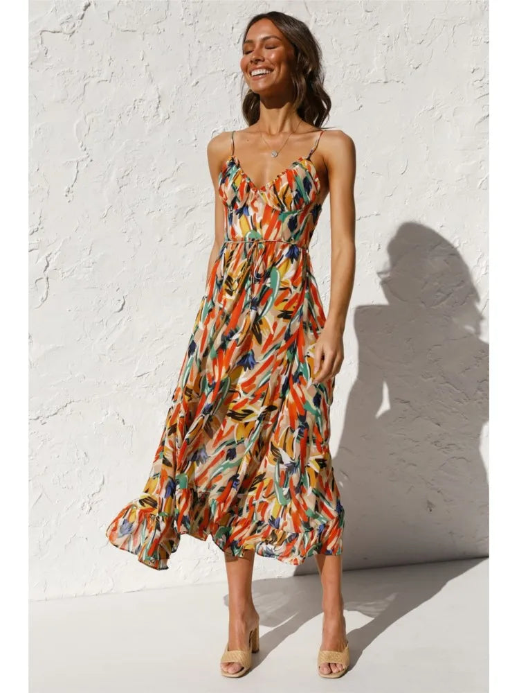 Abito Midi Elegante e Colorato da Donna | Sofia