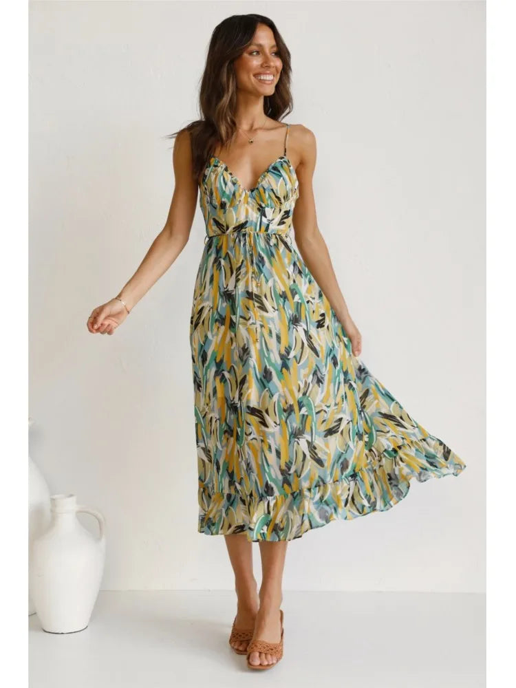 Abito Midi Elegante e Colorato da Donna | Sofia