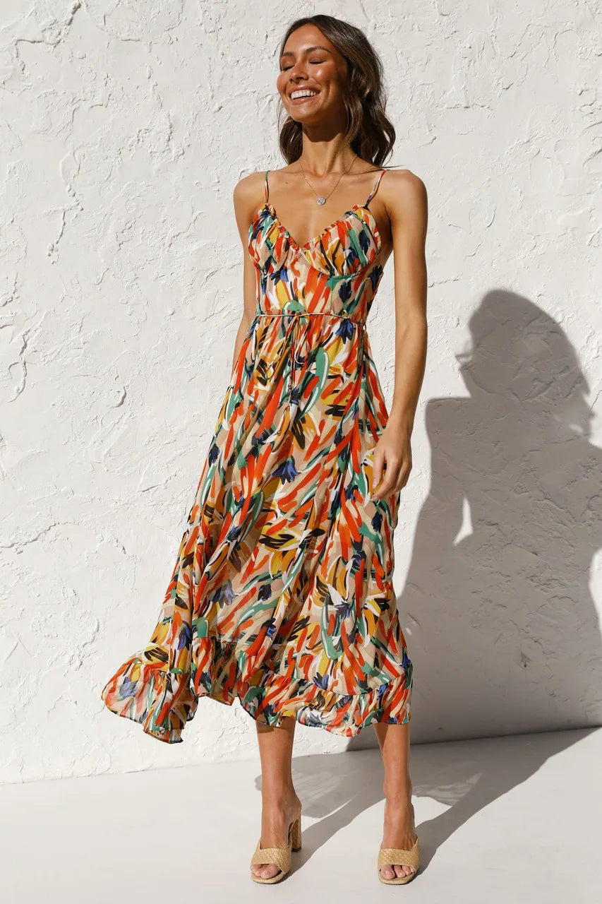 Abito Midi Elegante e Colorato da Donna | Sofia