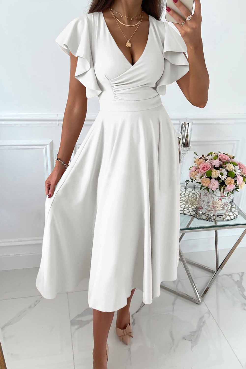 Abito Casual con Scollo a V Elegante e Confortevole per Donna | Madison