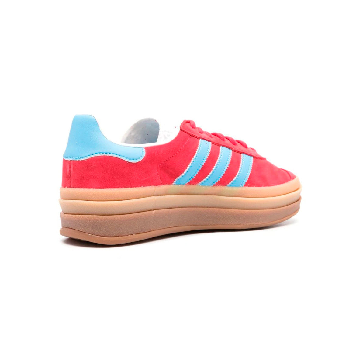 Adidas Gazelle Bold Scarpe Rosse con Dettagli Azzurri Donna Platform Gum
