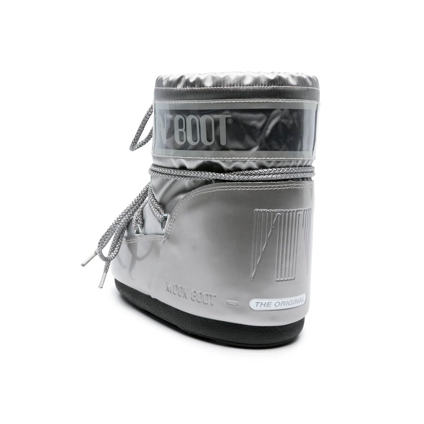 Moon Boot Icon Low Argento Metallizzato Stivali Invernali Lucidi