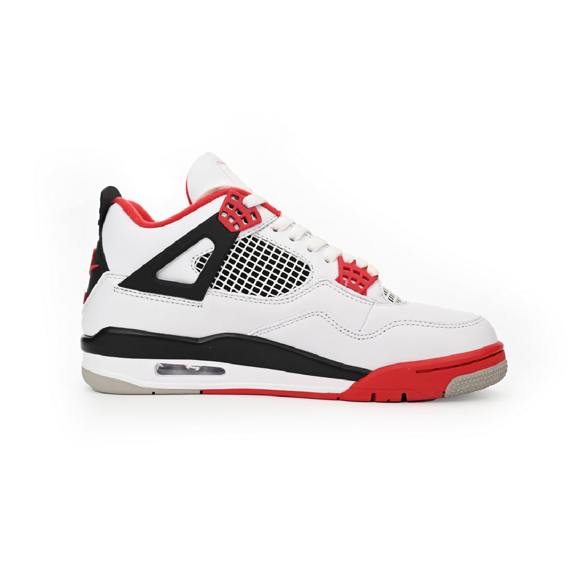 Nike Air Jordan 4 Retro Fire Red Bianco Rosso Nero Uomo