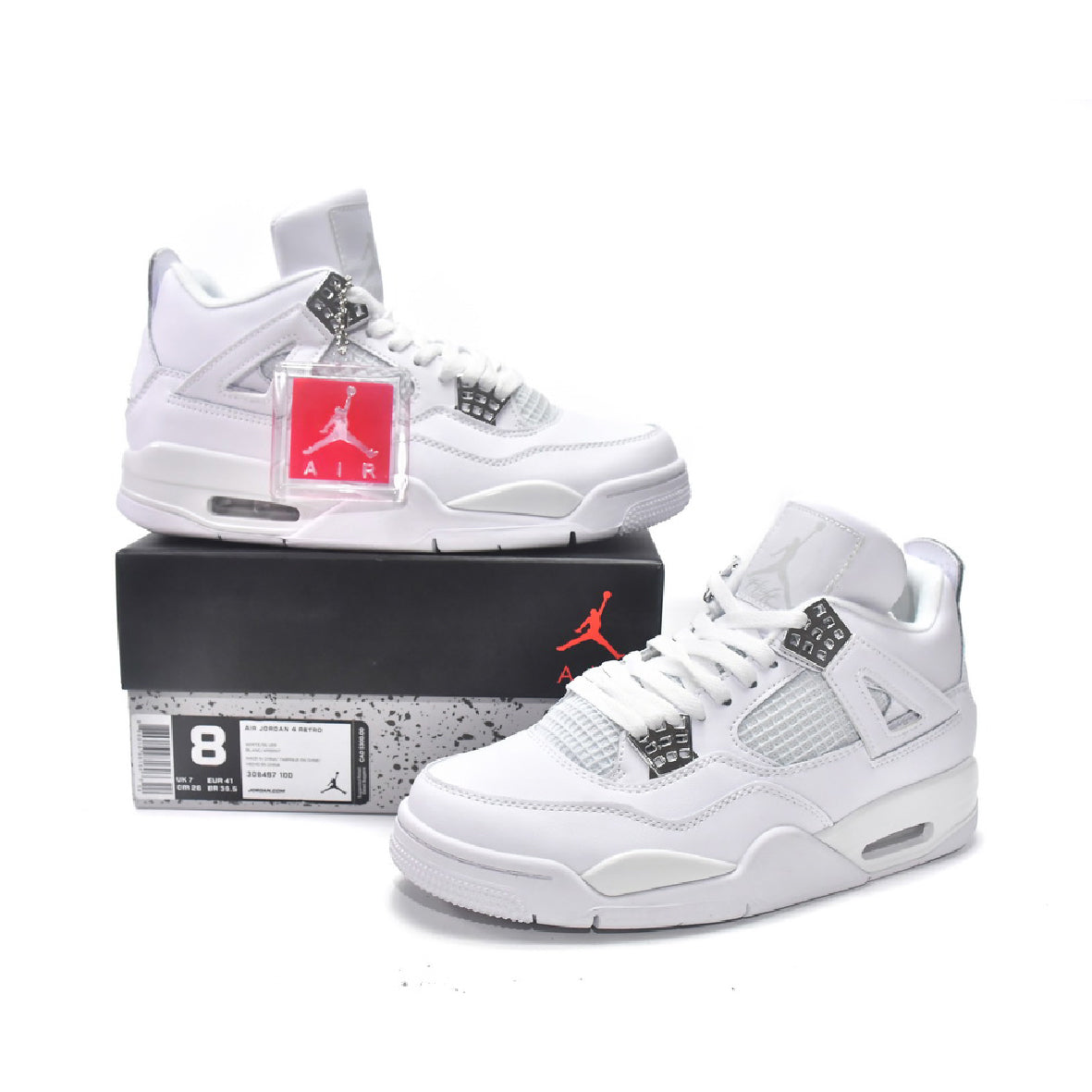Nike Air Jordan 4 Retro Pure Money Bianco Argento Uomo