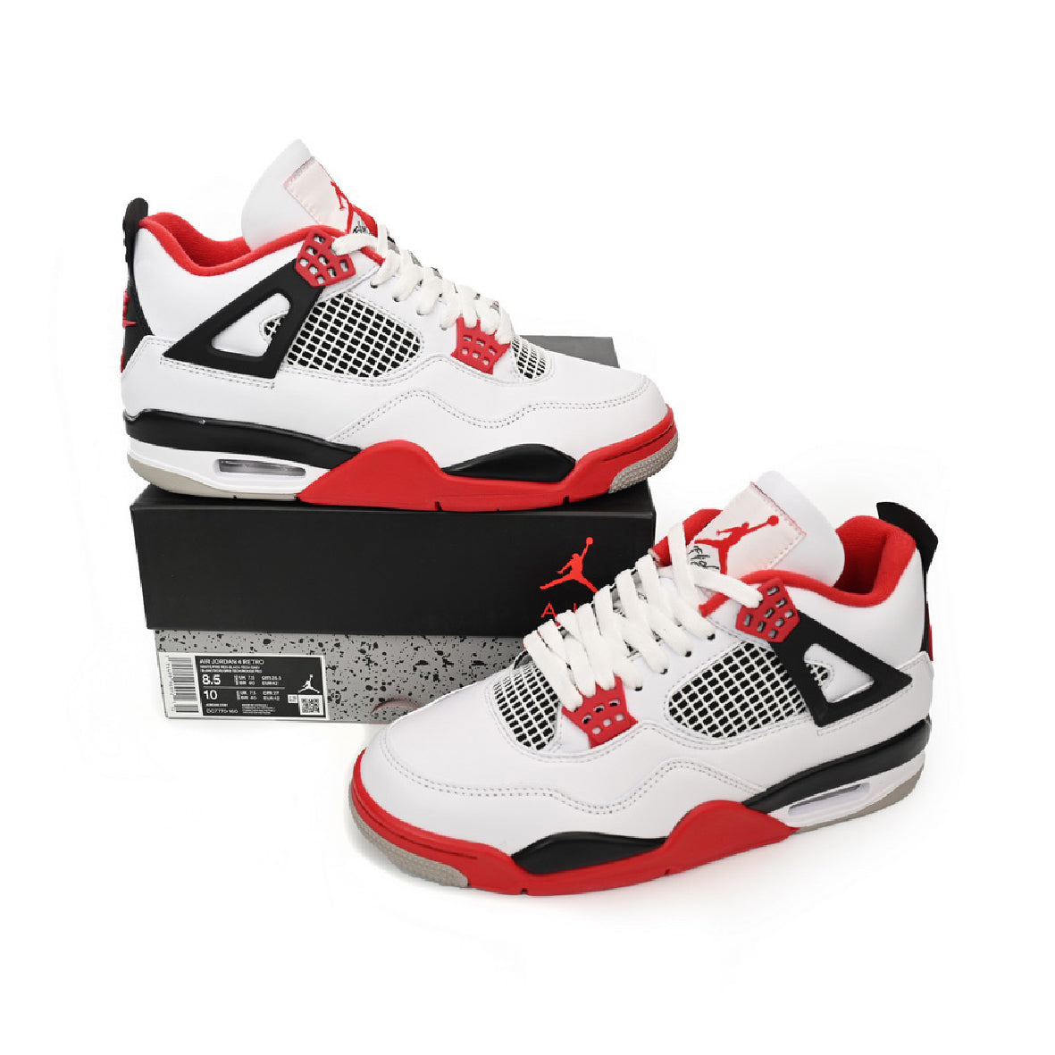 Nike Air Jordan 4 Retro Fire Red Bianco Rosso Nero Uomo