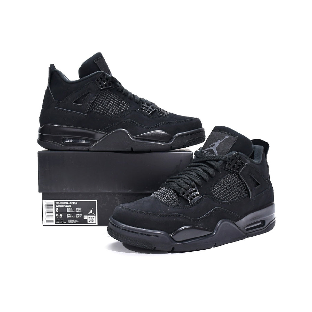 Nike Air Jordan 4 Retro Black Cat Total Black Uomo