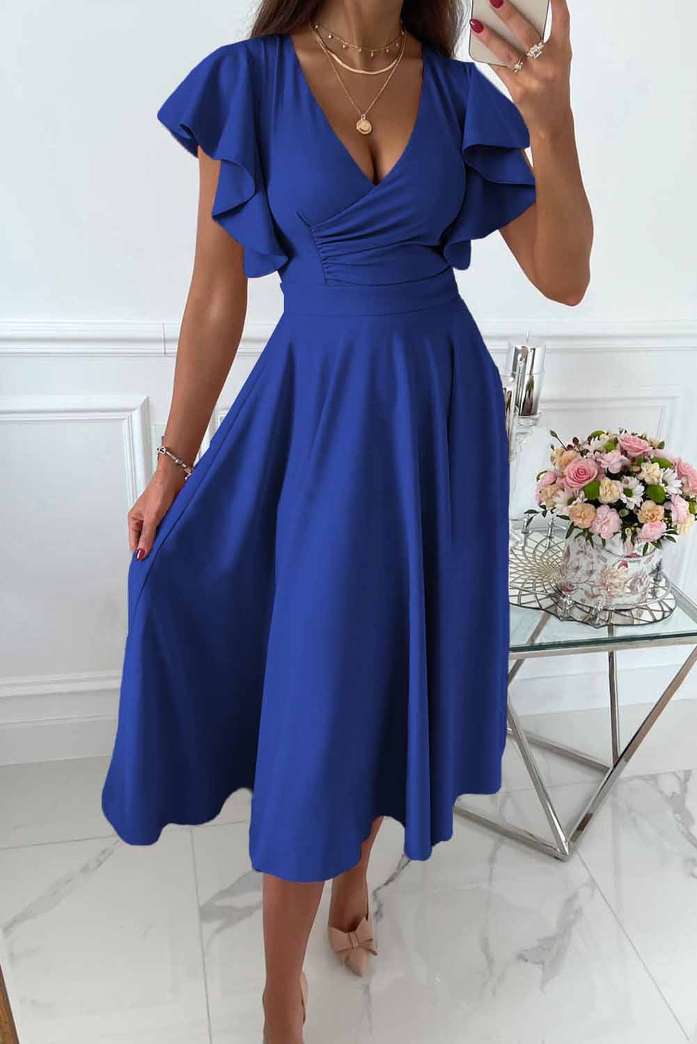 Abito Casual con Scollo a V Elegante e Confortevole per Donna | Madison