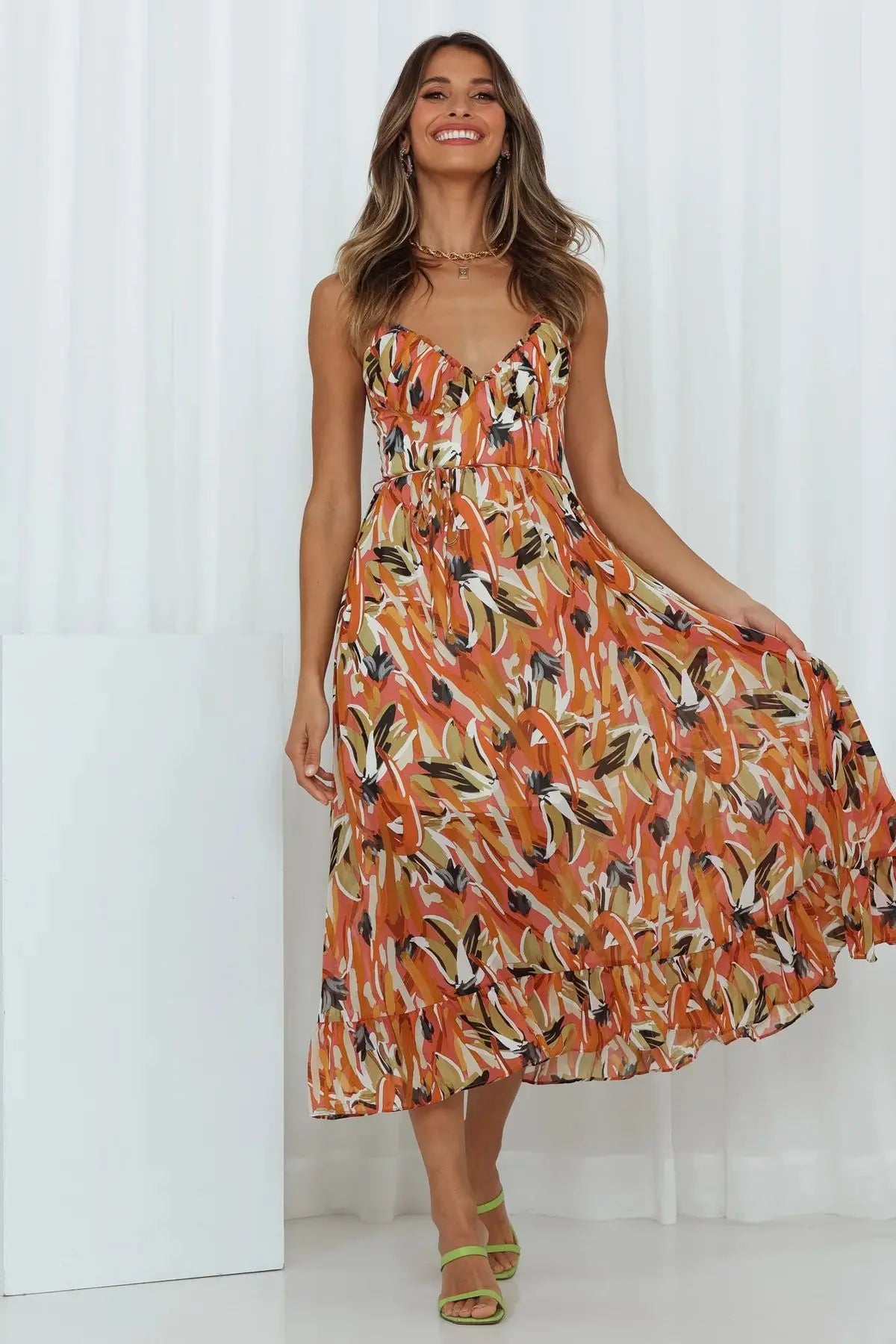 Abito Midi Elegante e Colorato da Donna | Sofia