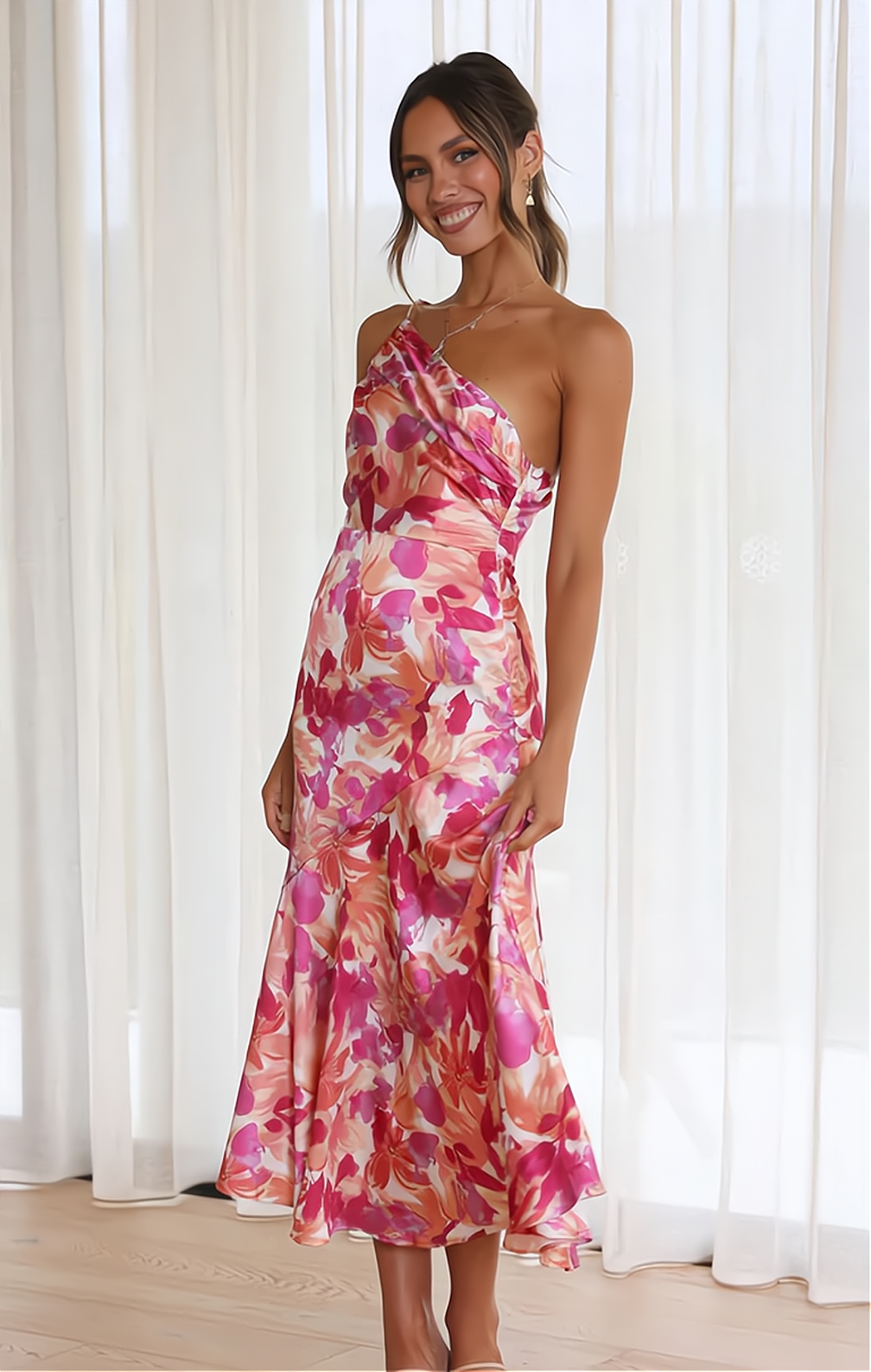 Abito Rosa a Fiori per Donna