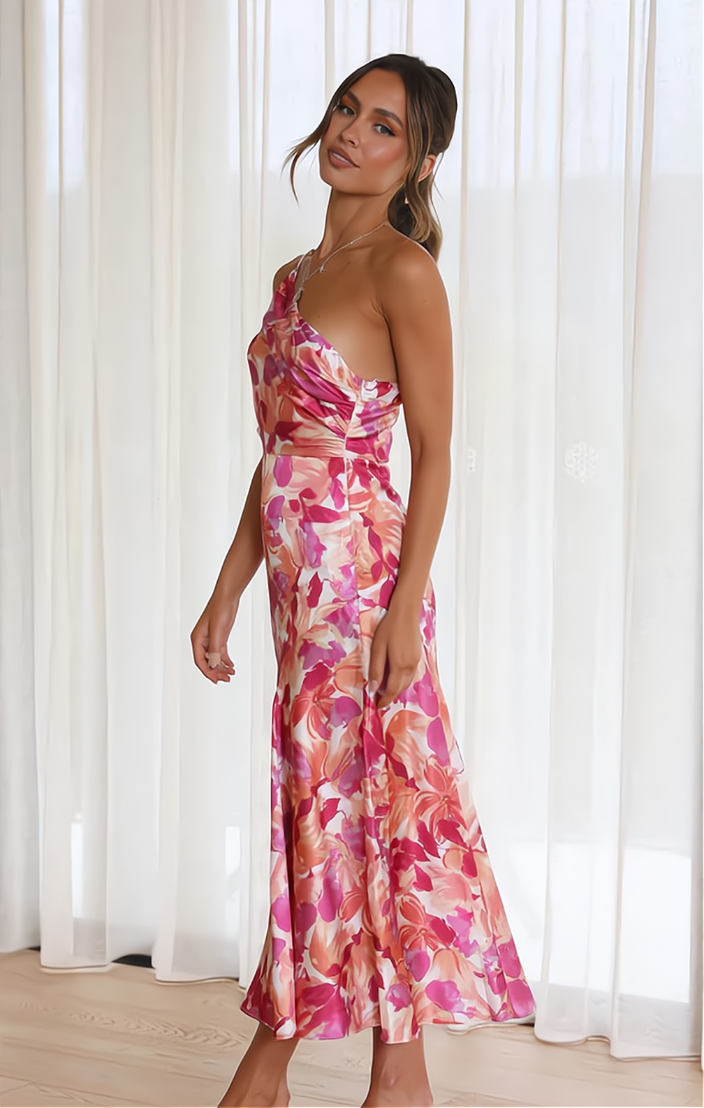 Abito Rosa a Fiori per Donna