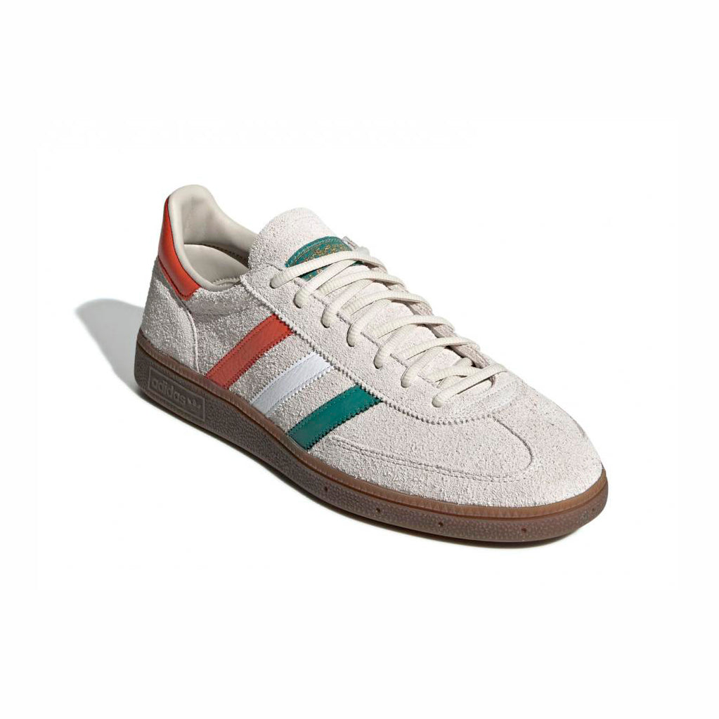 Adidas Handball Spezial Scarpe Beige con Dettagli Verde e Arancione Uomo Retro