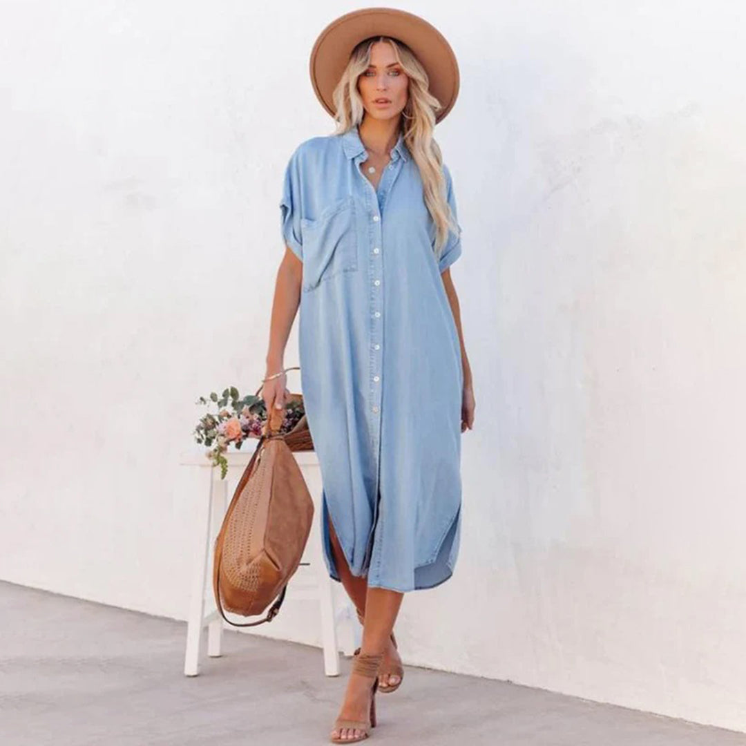 Abito Casual Lungo Blu per Donna