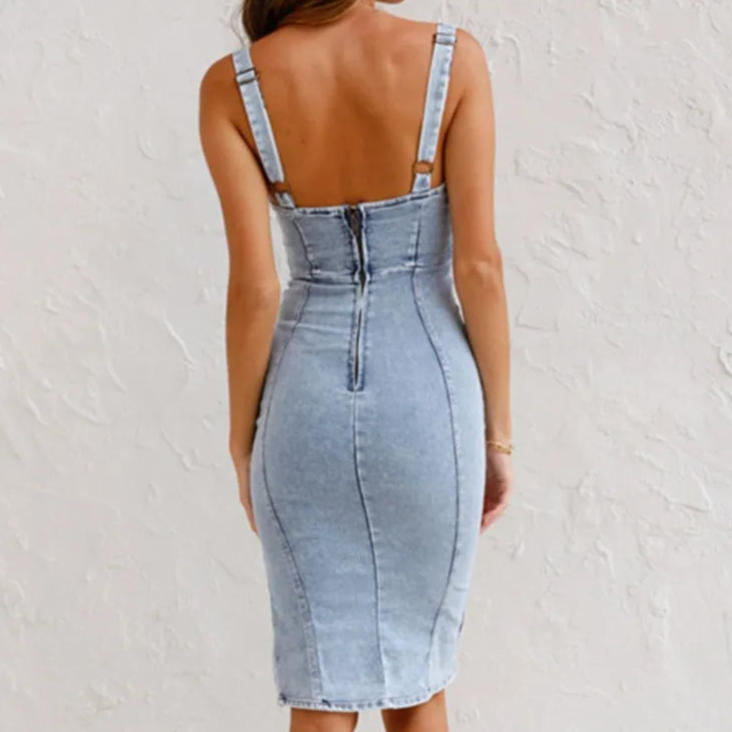 Abito Midi in Denim alla Moda per Donna