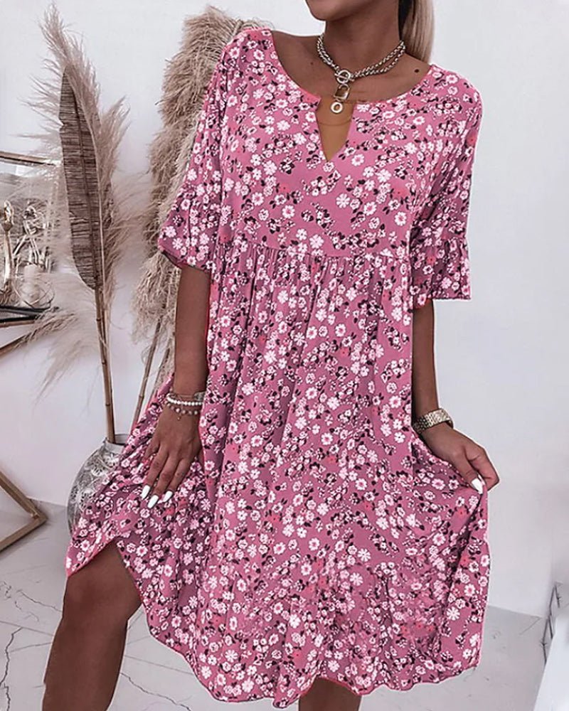 Abito Midi Floreale con Vestibilità Fluente da Donna